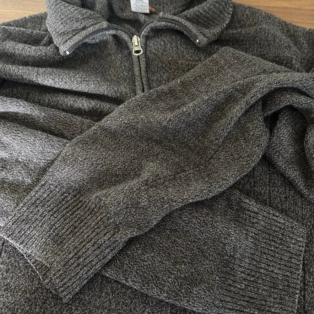 Dockers‎ Charcoal Gray Quarter Zip Sweater Mens XL Ribbed Knit Pullover